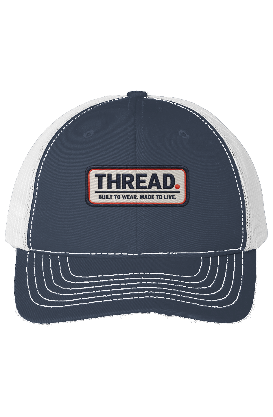 THREAD NAVY White Mesh Trucker Cap