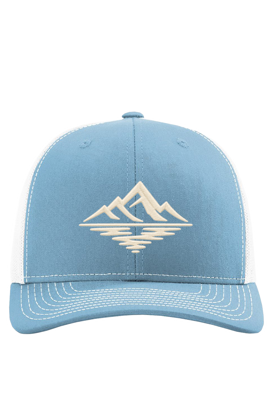 BLU. Richardson Mesh Snapback Cap — Columbia Blue/White