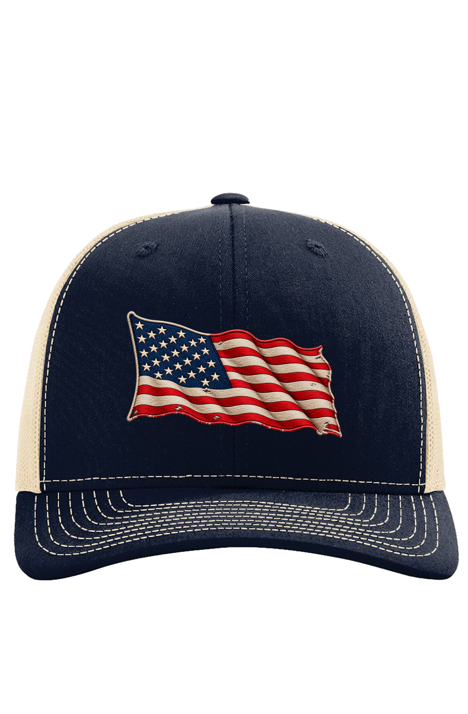 Vintage American Flag Trucker Hat THREAD 